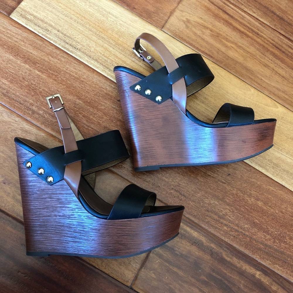 black and brown heels